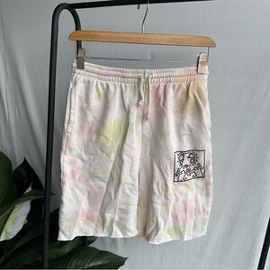 Keith Haring Pink and Yellow Tie Dye Shorts / Size SM